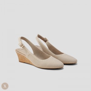 Sandále Na Podpätku VIVAIA Almond-Toe Slingback Wedge Tamia Damske Almond Crochet | SQH-0573