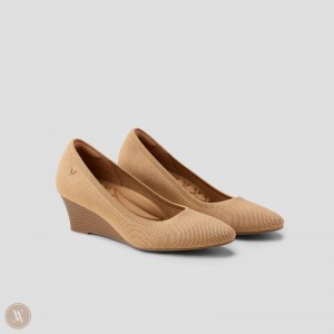 Podpätky VIVAIA Almond-Toe Wedge Tamia Wedge Pro Damske Nutmeg | EFA-0592