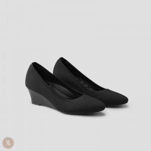 Podpätky VIVAIA Almond-Toe Wedge Tamia Wedge Pro Damske Čierne | ZFD-1234