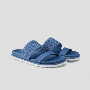 Sandále VIVAIA Double Straps Slide Naina Damske Denim Woven | YCU-8567