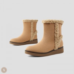 Čižmy VIVAIA Faux Fur Ankle Courtney Damske Hnede | ERT-2021