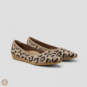 Ploché Topánky VIVAIA Lightweight Pointed-Ballet Aria CloudWalker Damske Tmavo Leopardie | TVR-1540