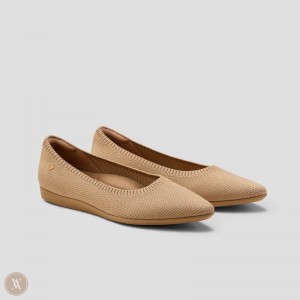 Ploché Topánky VIVAIA Lightweight Pointed-Ballet Aria CloudWalker Damske Nutmeg | KZC-5098