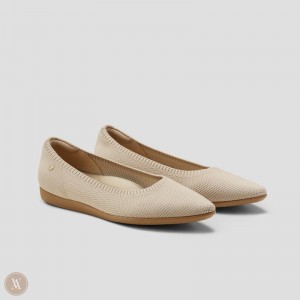 Ploché Topánky VIVAIA Lightweight Pointed-Ballet Aria CloudWalker Damske Almond | TEI-6190