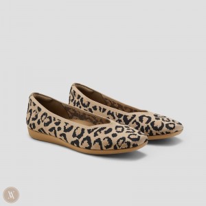 Ploché Topánky VIVAIA Lightweight Square-Toe V-Cut Margot CloudWalker Damske Tmavo Leopardie | WGB-9589