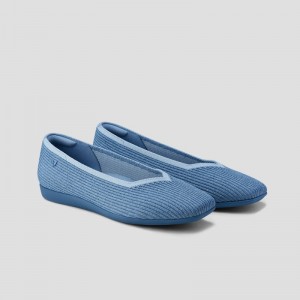 Ploché Topánky VIVAIA Lightweight Square-Toe V-Cut Margot Walker Damske Modre | DFS-6860