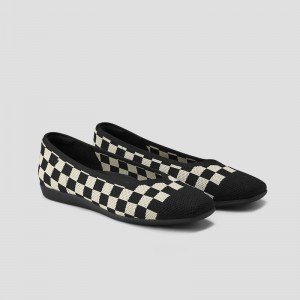 Ploché Topánky VIVAIA Lightweight Square-Toe V-Cut Margot Walker Damske Checker | XDS-5512