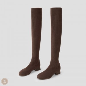 Čižmy VIVAIA Over-Knee Water Repellent Wool Madeline Damske Tmavo Čokoláda | EHE-6935