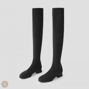 Čižmy VIVAIA Over-Knee Water Repellent Wool Madeline Damske Čierne | AOF-2829