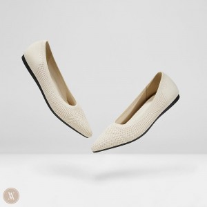 Baletne VIVAIA Pointed-Toe Amy Damske Krém Biele | WAQ-6998