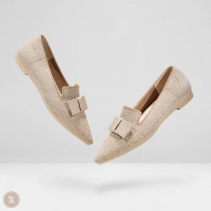 Mokasíny VIVAIA Pointed-Toe Bow Donna Damske Hnedožltý | LHU-1124