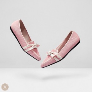 Mokasíny VIVAIA Pointed-Toe Bow Michelle Damske Ruzove | LZL-8076