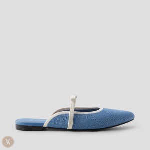 Mules VIVAIA Pointed-Toe Bow Elsie Damske Modre | RVW-2419