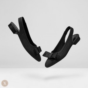 Sandále VIVAIA Pointed-Toe Bow Sling-Back Lyliann Damske Čierne | LTF-8725