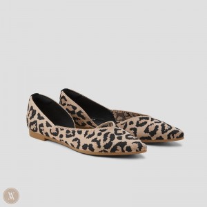 Ploché Topánky VIVAIA Pointed-Toe Melia Damske Tmavo Leopardie | ZDP-3870