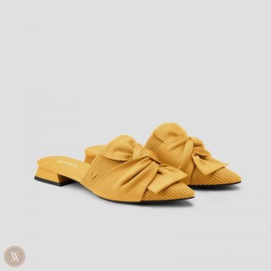 Sandále VIVAIA Pointed-Toe Knot Yaffa Damske Horčica Biela Žlté | AGW-8258
