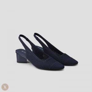 Podpätky VIVAIA Pointed-Toe Sling-Back Leah Damske Námornícka Modrá | HRL-1333