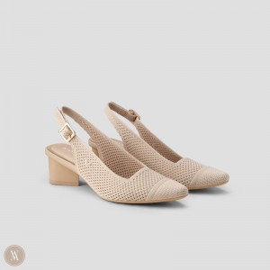 Sandále VIVAIA Pointed-Toe Slingback Leah 2.0 Damske Almond | NCH-0448