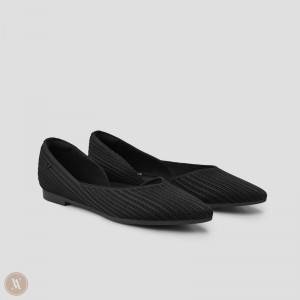 Ploché Topánky VIVAIA Pointed-Toe Striped Melia Damske Čierne | JAU-3313