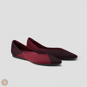 Ploché Topánky VIVAIA Pointed-Toe V-Cut Valencia Damske Bordove Červené | MOM-3106