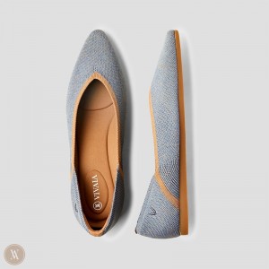 Ploché Topánky VIVAIA Pointed-Toe V-Cut Vienna 2.0 Damske Modre | JEF-8249