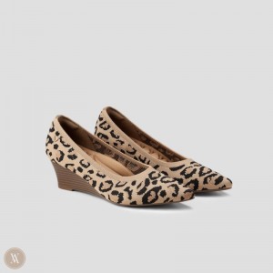 Podpätky VIVAIA Pointed-Toe Wedge Aria Wedge Pro Damske Tmavo Leopardie | HBA-6313