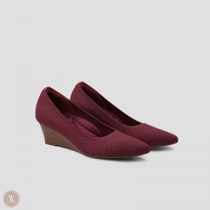 Podpätky VIVAIA Pointed-Toe Wedge Aria Wedge Pro Damske Bordove Červené | RWK-0895