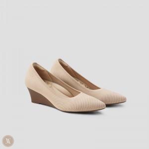 Podpätky VIVAIA Pointed-Toe Wedge Aria Wedge Pro Damske Almond | AHO-4566