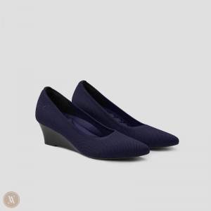 Podpätky VIVAIA Pointed-Toe Wedge Aria Wedge Pro Damske Námornícka Modrá | XKY-4484