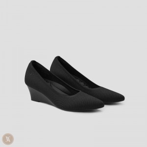 Podpätky VIVAIA Pointed-Toe Wedge Aria Wedge Pro Damske Čierne | KWF-5153