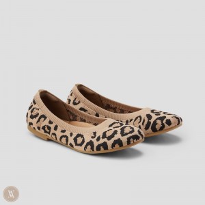 Ploché Topánky VIVAIA Round-Toe Claire Damske Tmavo Leopardie | PQR-9748