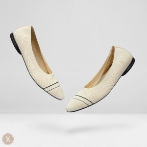 Ploché Topánky VIVAIA Round-Toe Foldable Aditi Damske Krém | GDK-7737