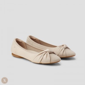 Ploché Topánky VIVAIA Round-Toe Knotted Bibi Damske Almond | QWA-7004