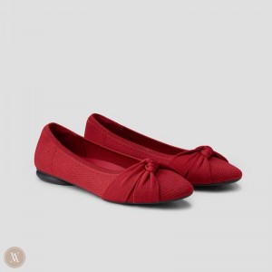 Ploché Topánky VIVAIA Round-Toe Knotted Bibi Damske Červené | PQS-3188