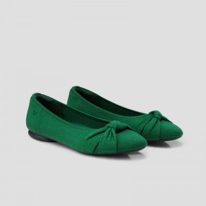 Ploché Topánky VIVAIA Round-Toe Knotted Bibi Damske Zelene | ZQP-1746