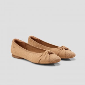 Ploché Topánky VIVAIA Round-Toe Knotted Bibi Damske Nutmeg | ZIM-0482