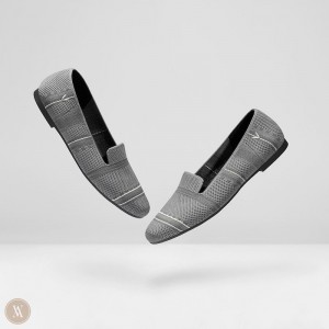 Mokasíny VIVAIA Round-Toe Stripe Elly Damske Strieborne Siva | SXW-8277