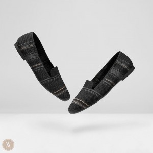 Mokasíny VIVAIA Round-Toe Stripe Elly Damske Čierne | AUX-2088