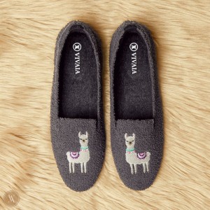 Mokasíny VIVAIA Round-Toe Terry Knit Audrey Damske Siva | NBL-5787