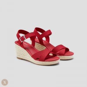 Sandále VIVAIA Round-Toe Wedge Sally Damske Červené | KXW-3537
