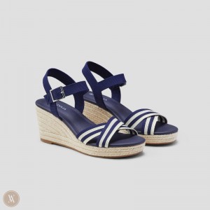 Sandále VIVAIA Round-Toe Wedge Sally Damske Námornícka Modrá | IKW-2659