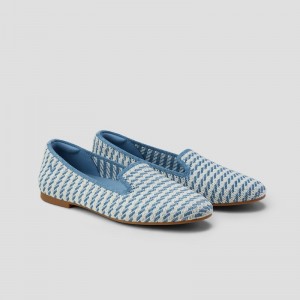 Mokasíny VIVAIA Round-Toe Woven Knit Audrey Damske Stripes | KFR-1388