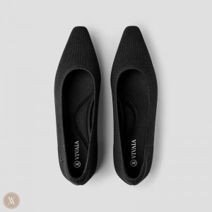 Podpätky VIVAIA Small Square-Toe Minnie Damske Čierne | ULG-2058