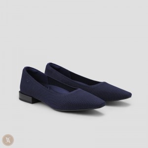 Podpätky VIVAIA Small Square-Toe Minnie Pro Damske Námornícka Modrá | GUL-2890