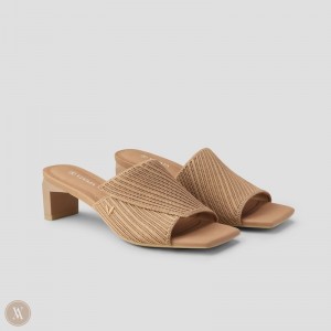 Slapky VIVAIA Square-Toe Block Heel Jade Damske Nutmeg | KRZ-1933