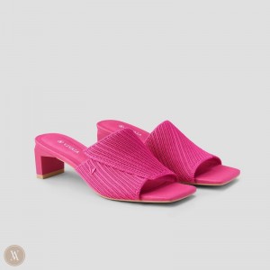 Slapky VIVAIA Square-Toe Block Heel Jade Damske Pitaya | NHX-6291