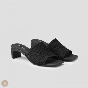 Slapky VIVAIA Square-Toe Block Heel Jade Damske Tmavo | XKR-8118