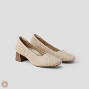 Podpätky VIVAIA Square-Toe Chunky Melody Pro Damske Almond | RTE-6667