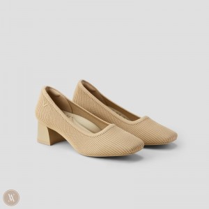 Podpätky VIVAIA Square-Toe Chunky Melody Pro Damske Nude Peach | WEB-3576