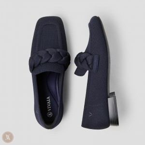 Mokasíny VIVAIA Square-Toe Knot Caitlin Damske Námornícka Modrá | BGM-2262